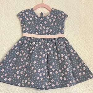 Fleurisse pink and blue spring dress with matching pink cardigan